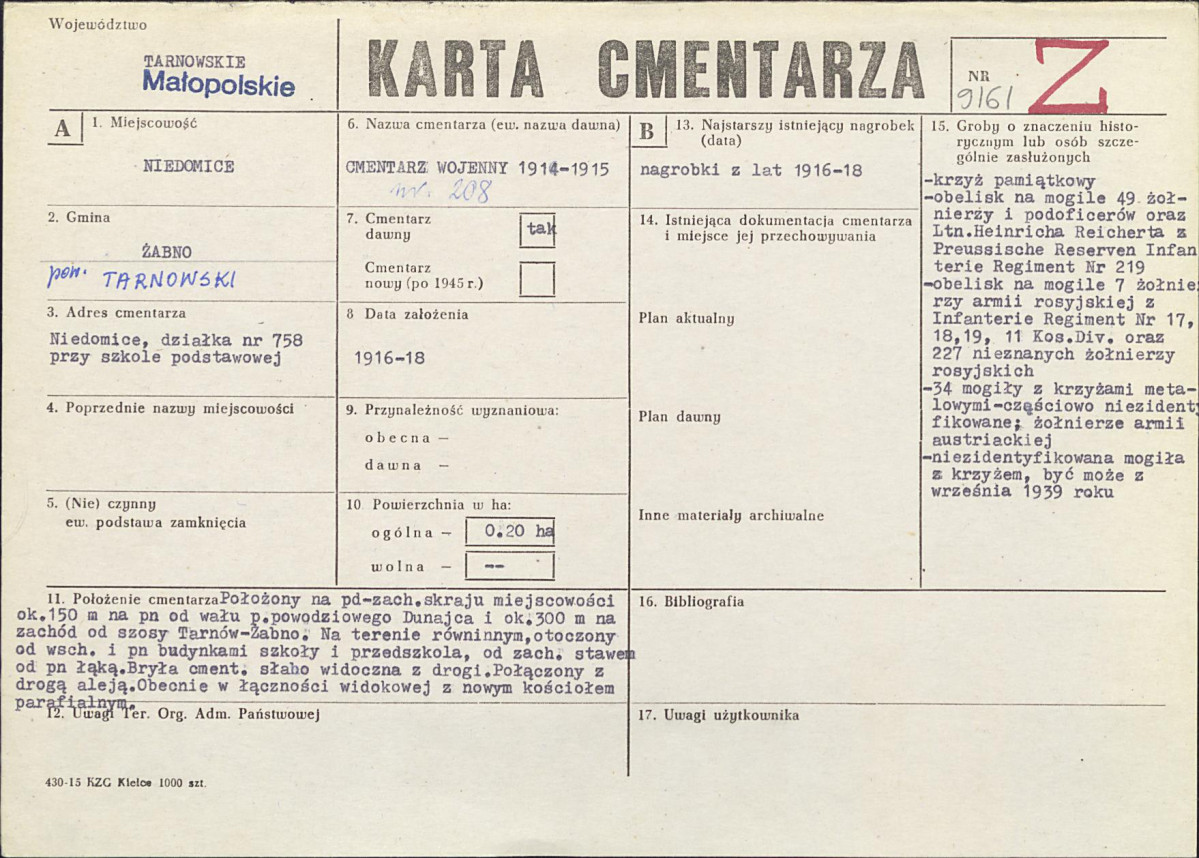Karta cmentarza, skan nr 1