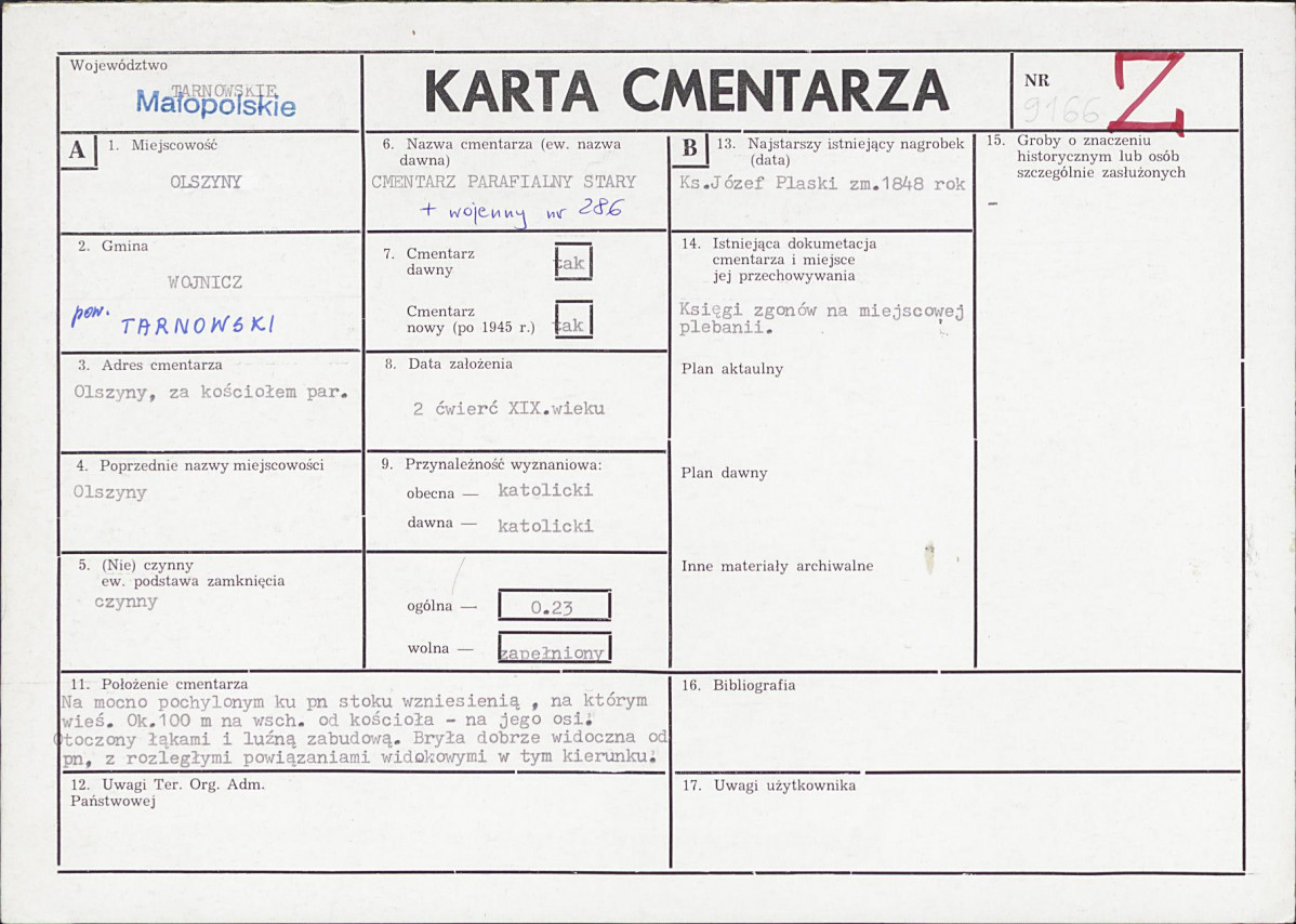 Karta cmentarza, skan nr 1