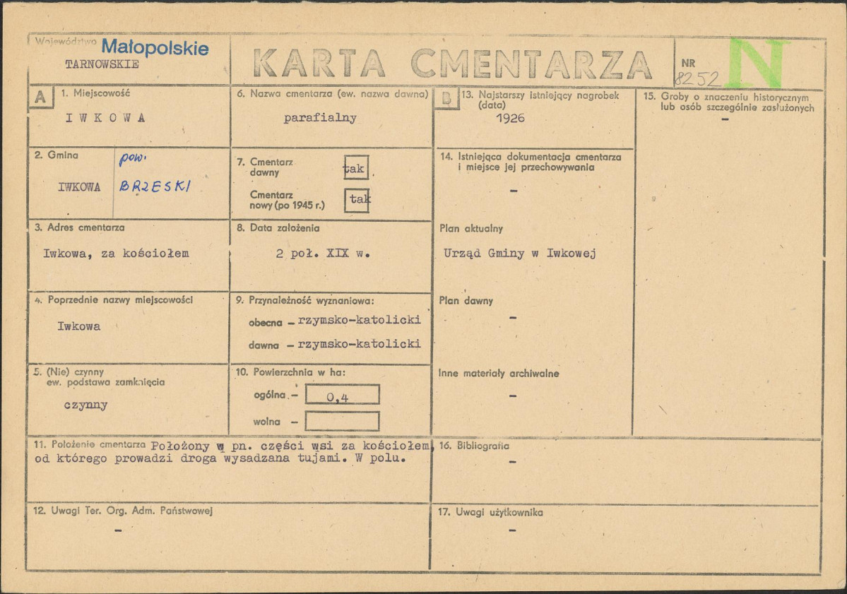 Karta cmentarza, skan nr 1