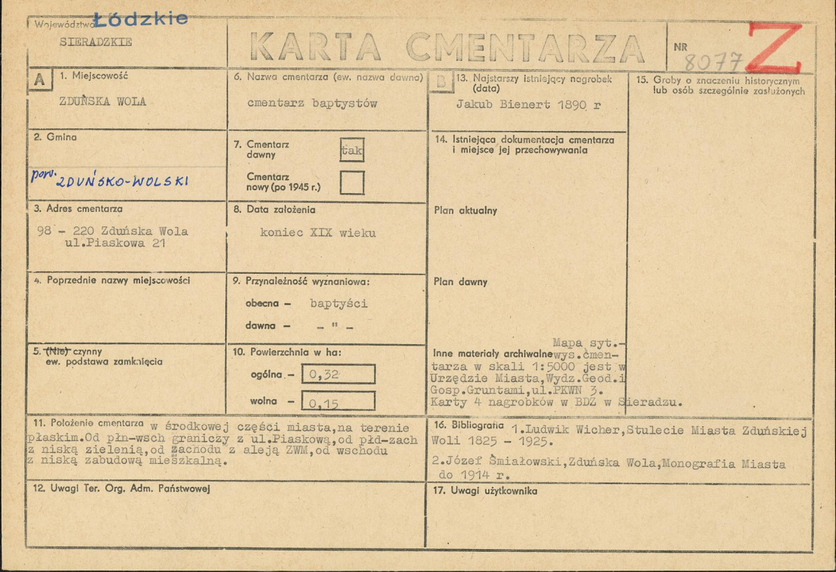 Karta cmentarza, skan nr 1