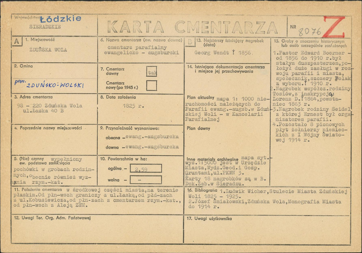 Karta cmentarza, skan nr 1