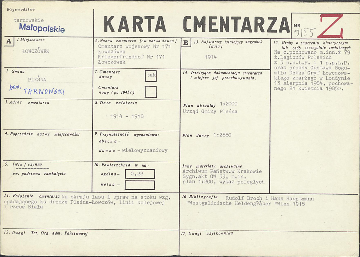 Karta cmentarza, skan nr 1
