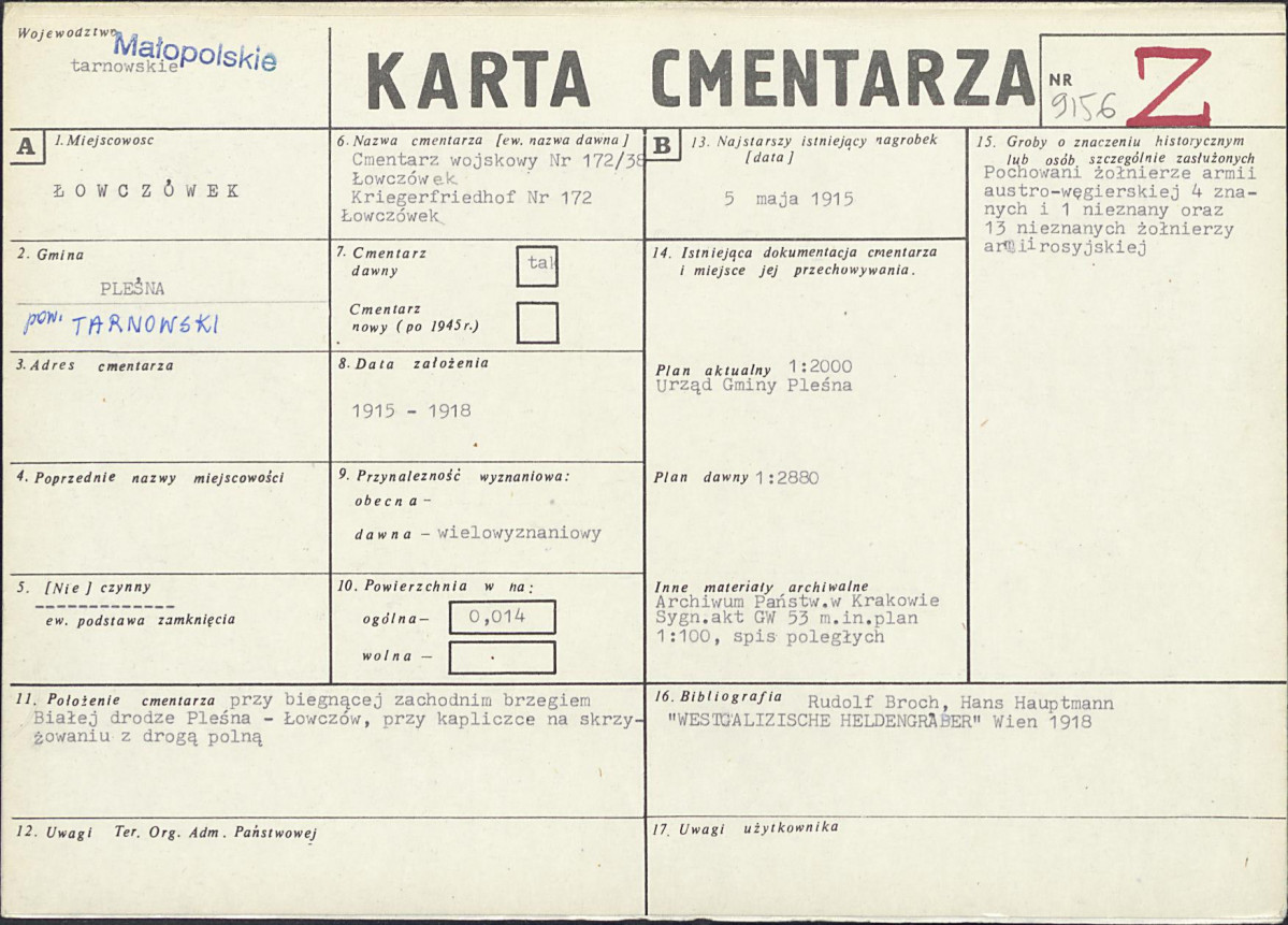 Karta cmentarza, skan nr 1