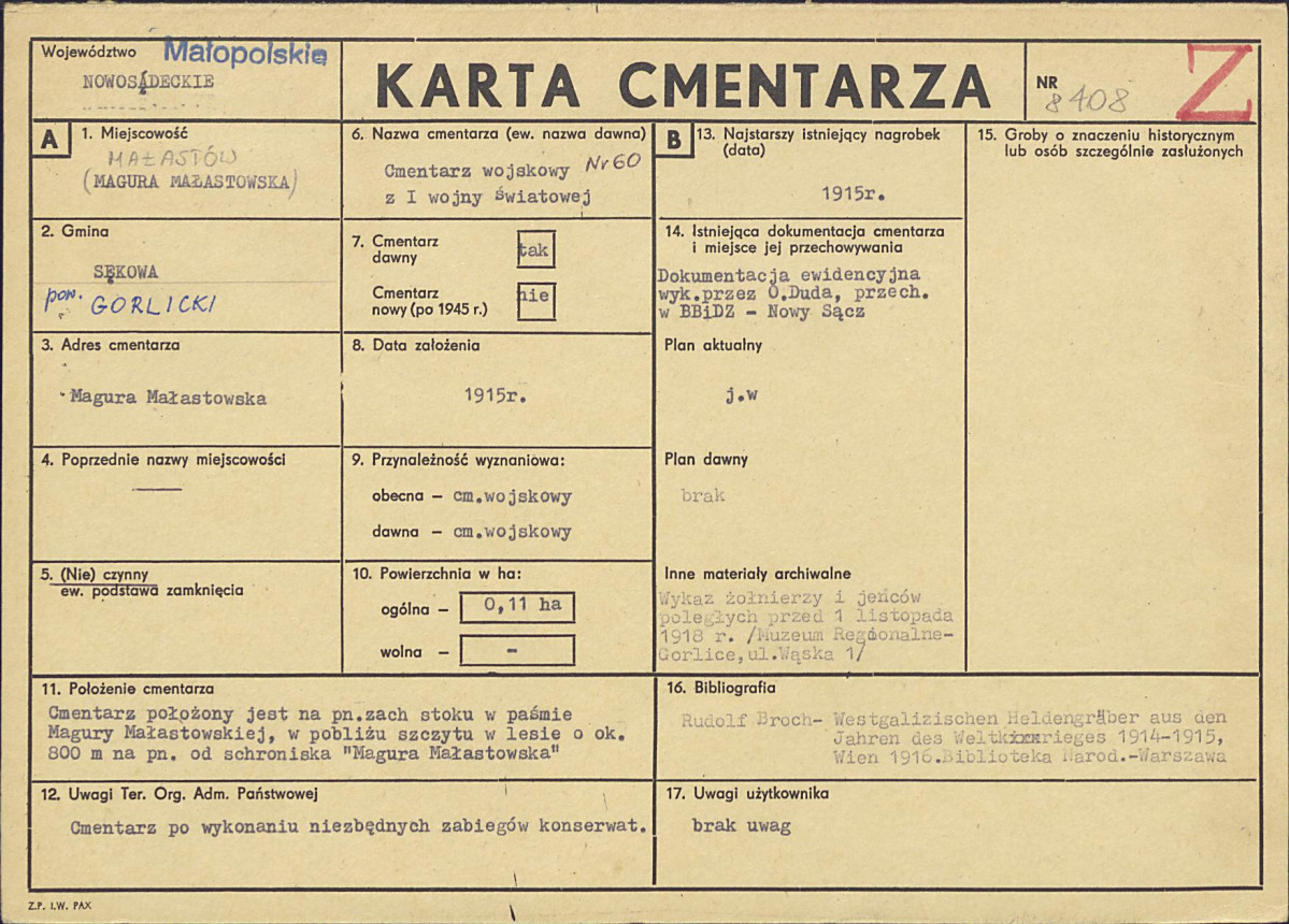 Karta cmentarza, skan nr 1
