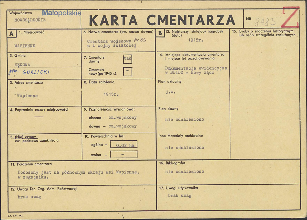 Karta cmentarza, skan nr 1