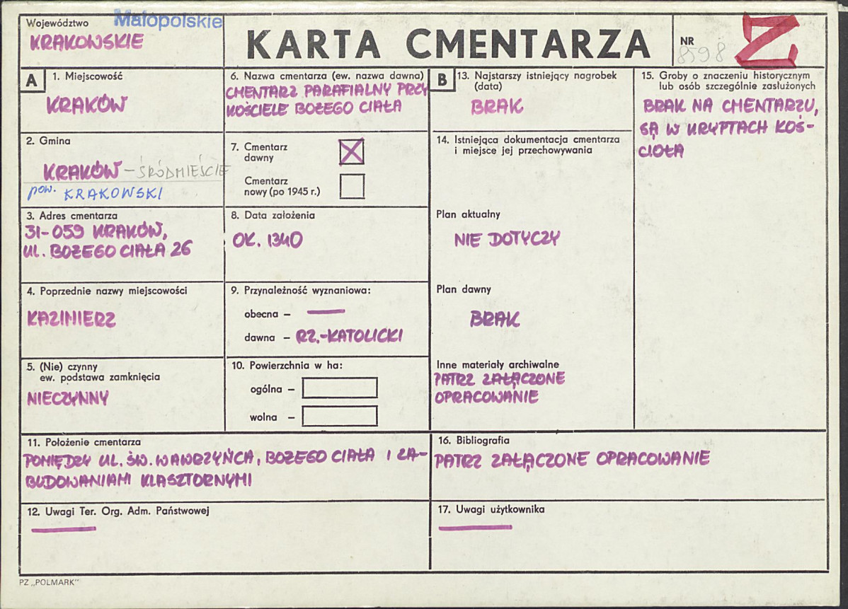 Karta cmentarza, skan nr 1
