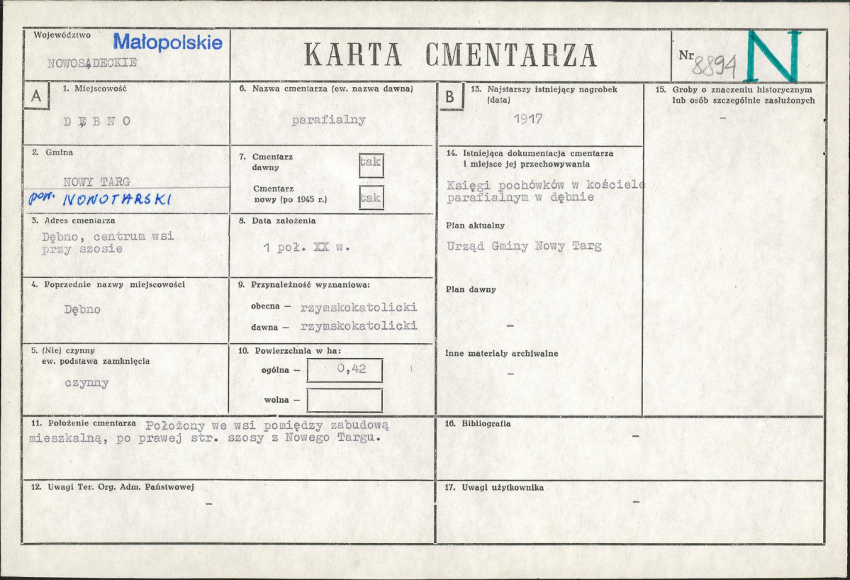 Karta cmentarza, skan nr 1