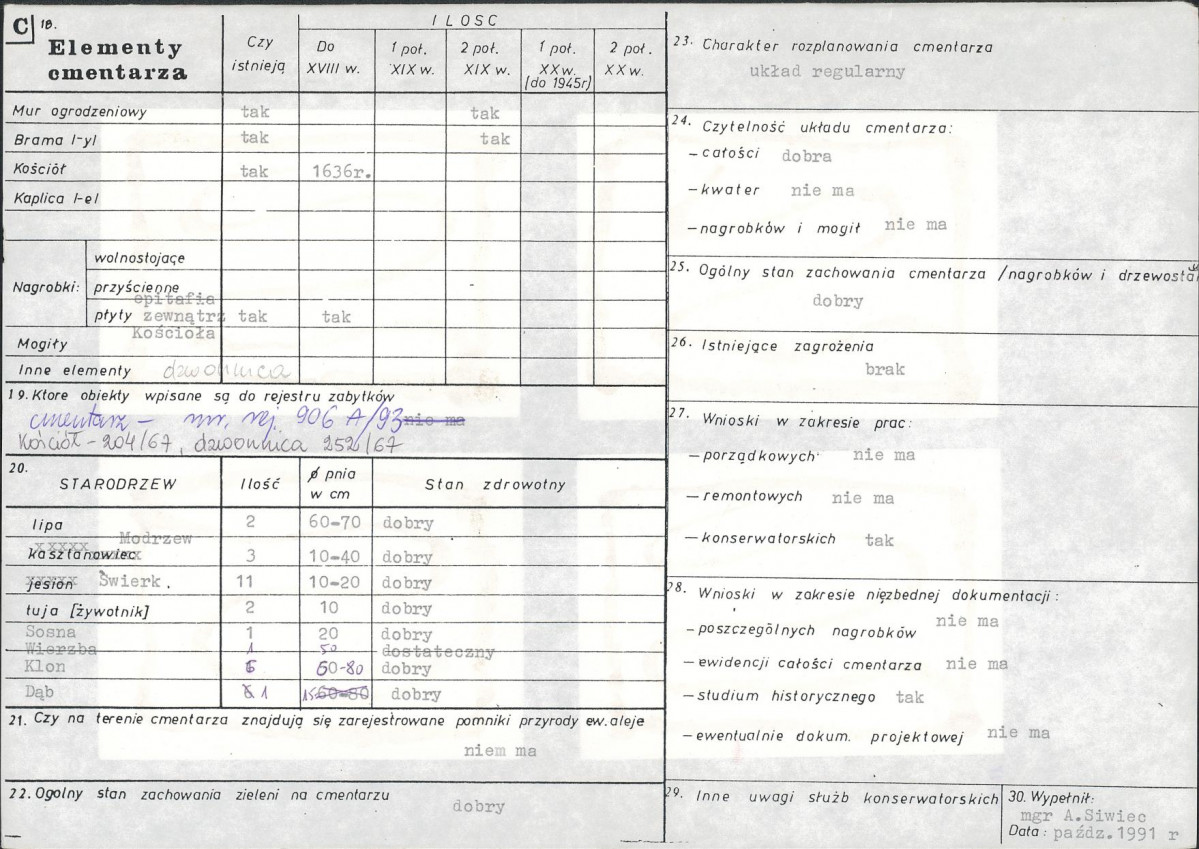 Karta cmentarza, skan nr 2