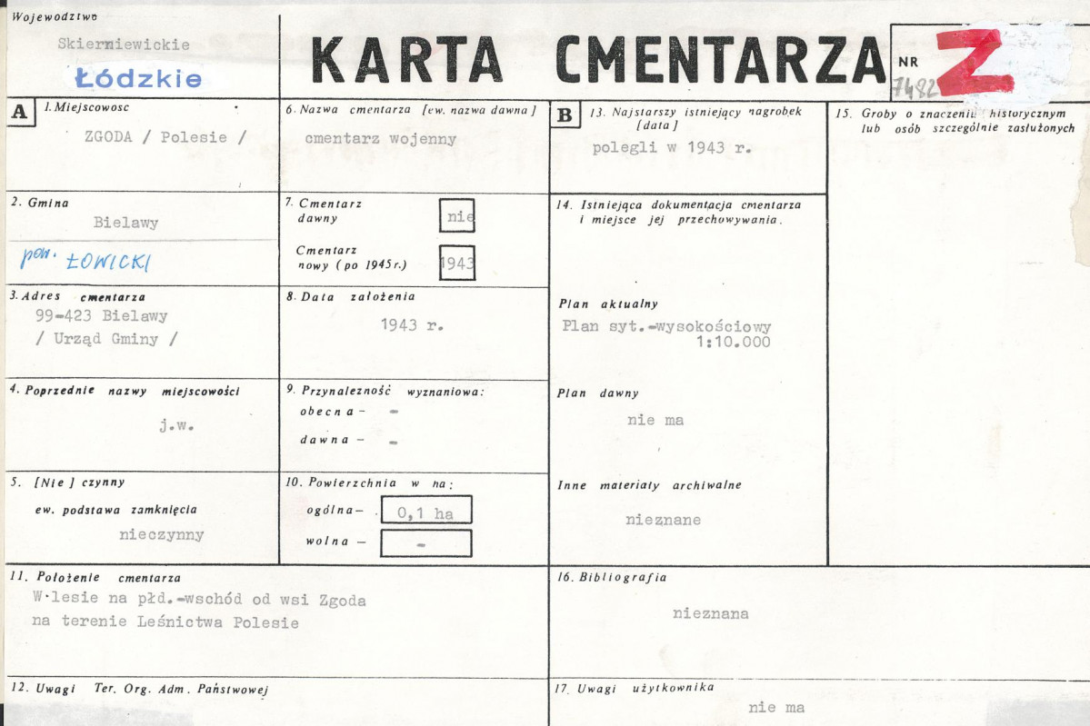Karta cmentarza, skan nr 1