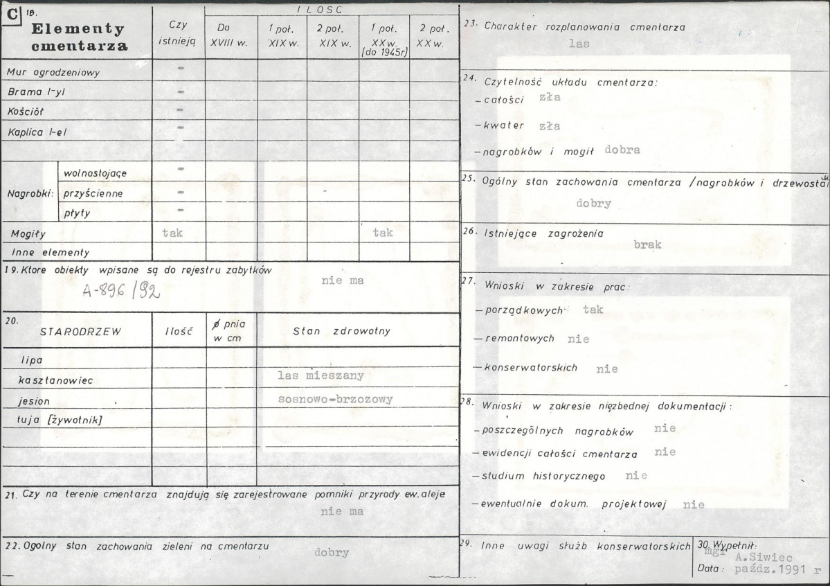 Karta cmentarza, skan nr 2