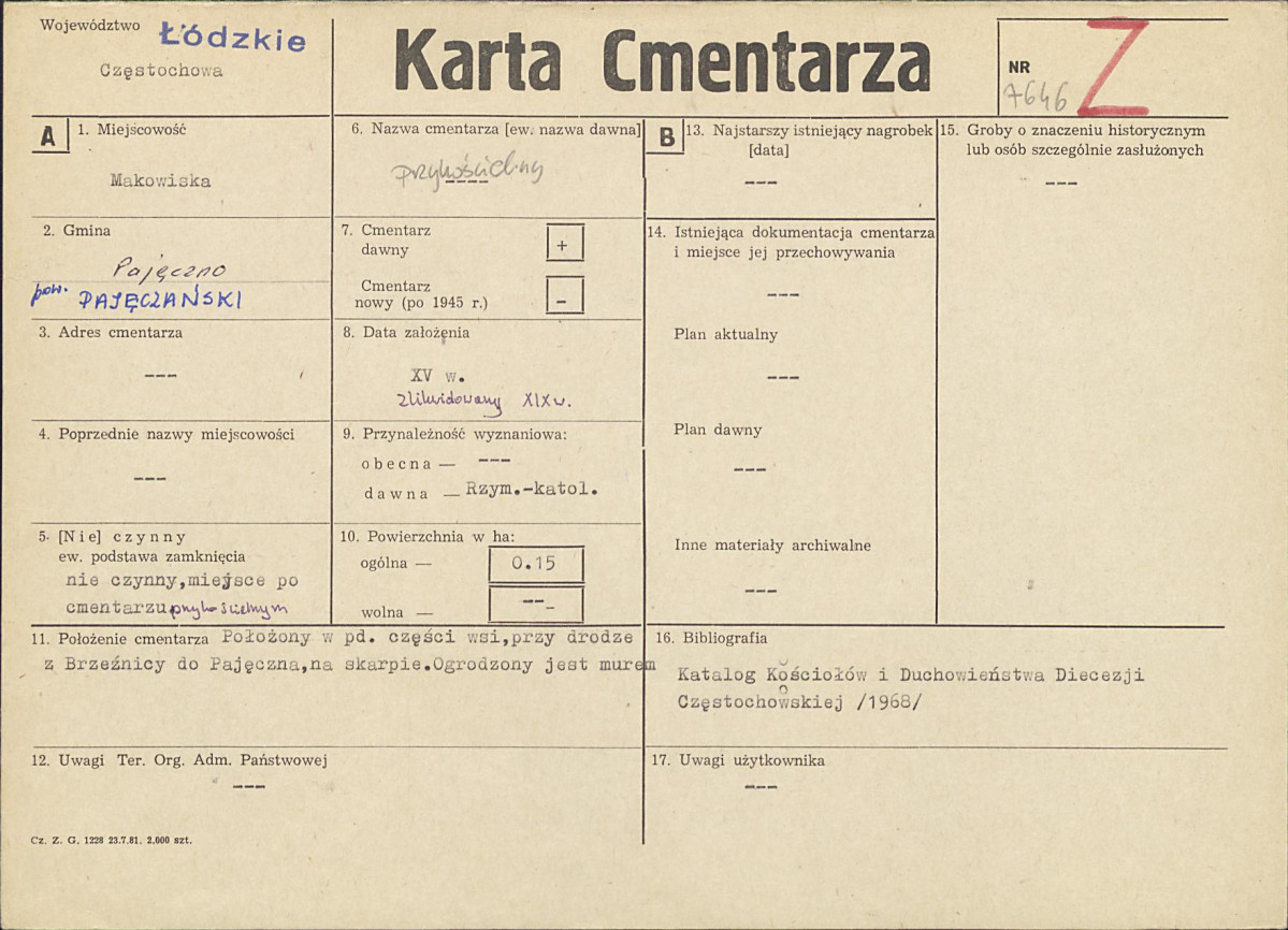 Karta cmentarza, skan nr 1