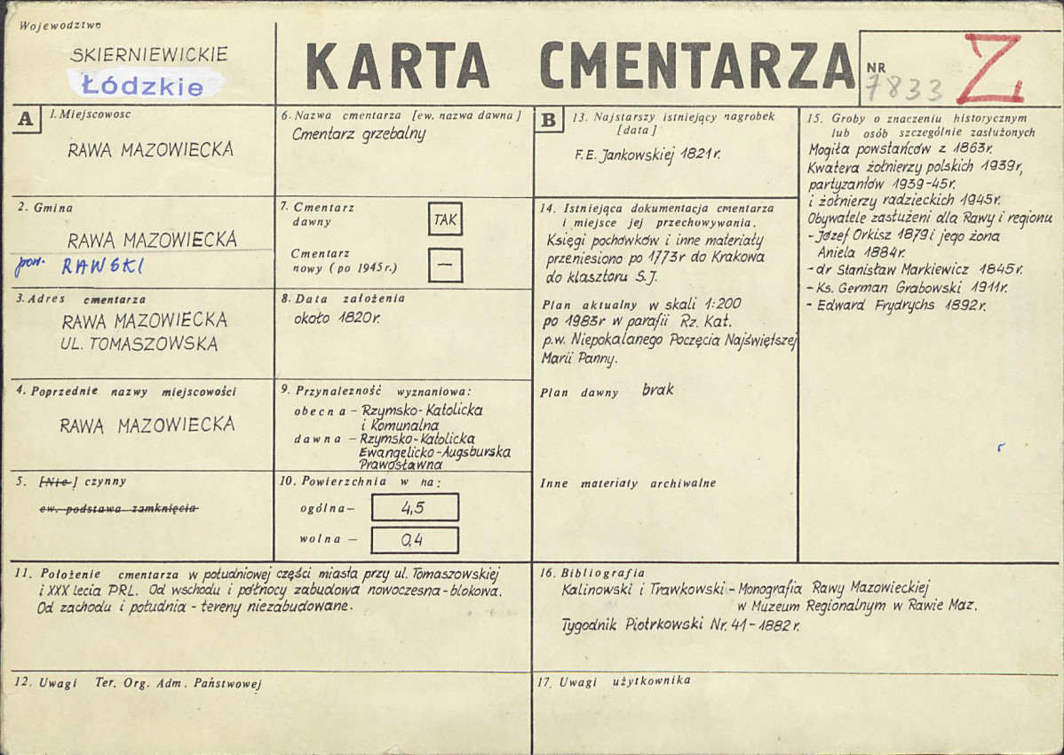 Karta cmentarza, skan nr 1