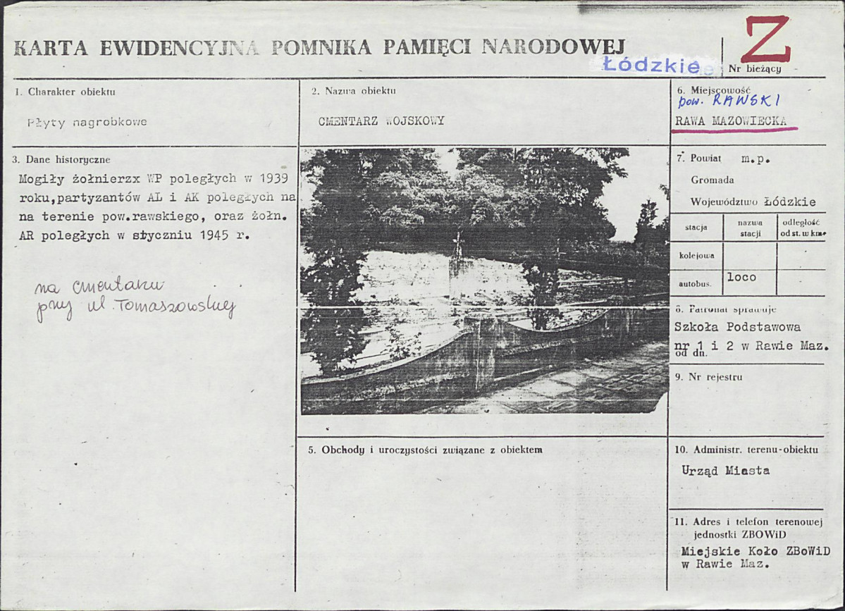 Karta cmentarza, skan nr 6