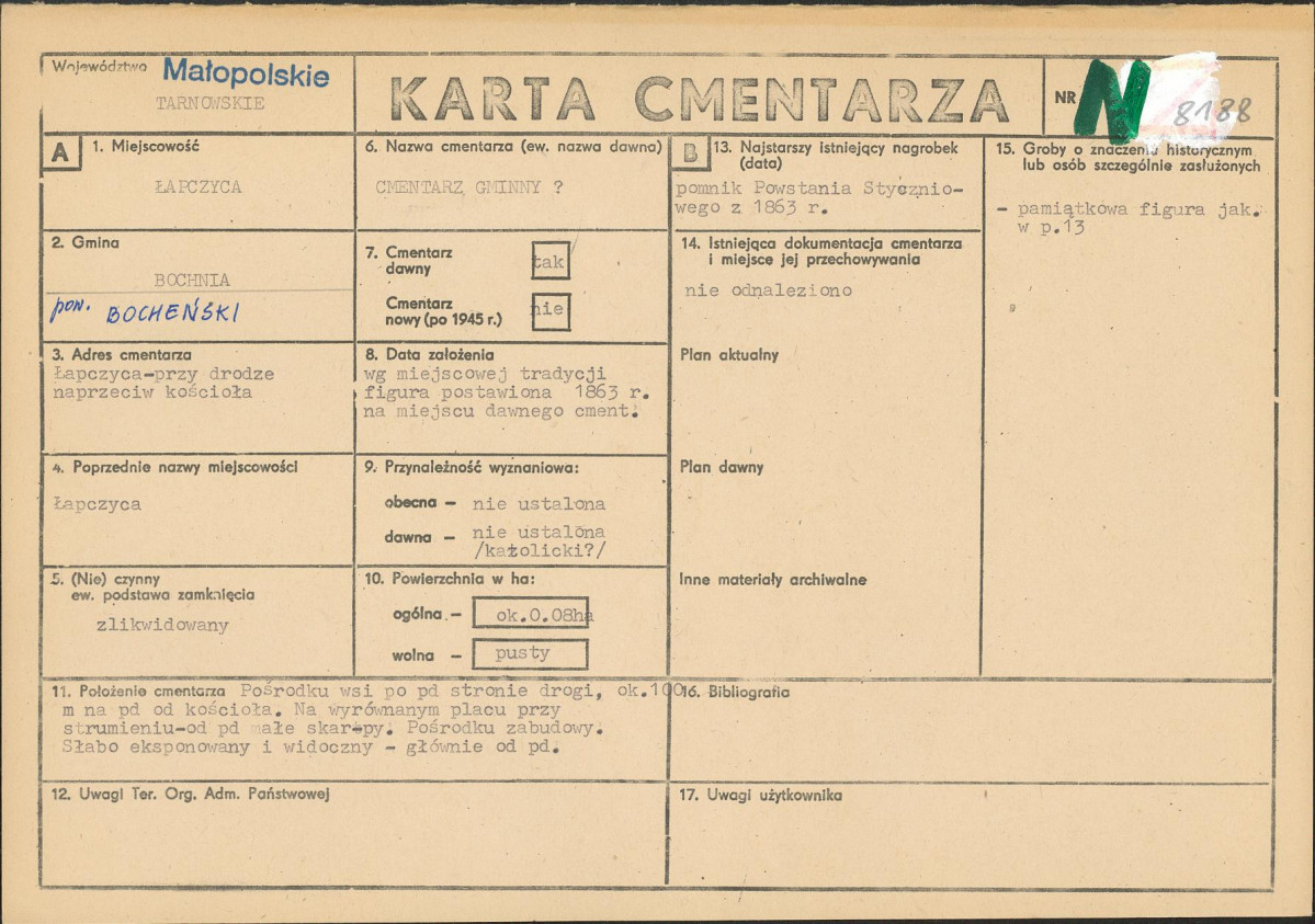 Karta cmentarza, skan nr 1