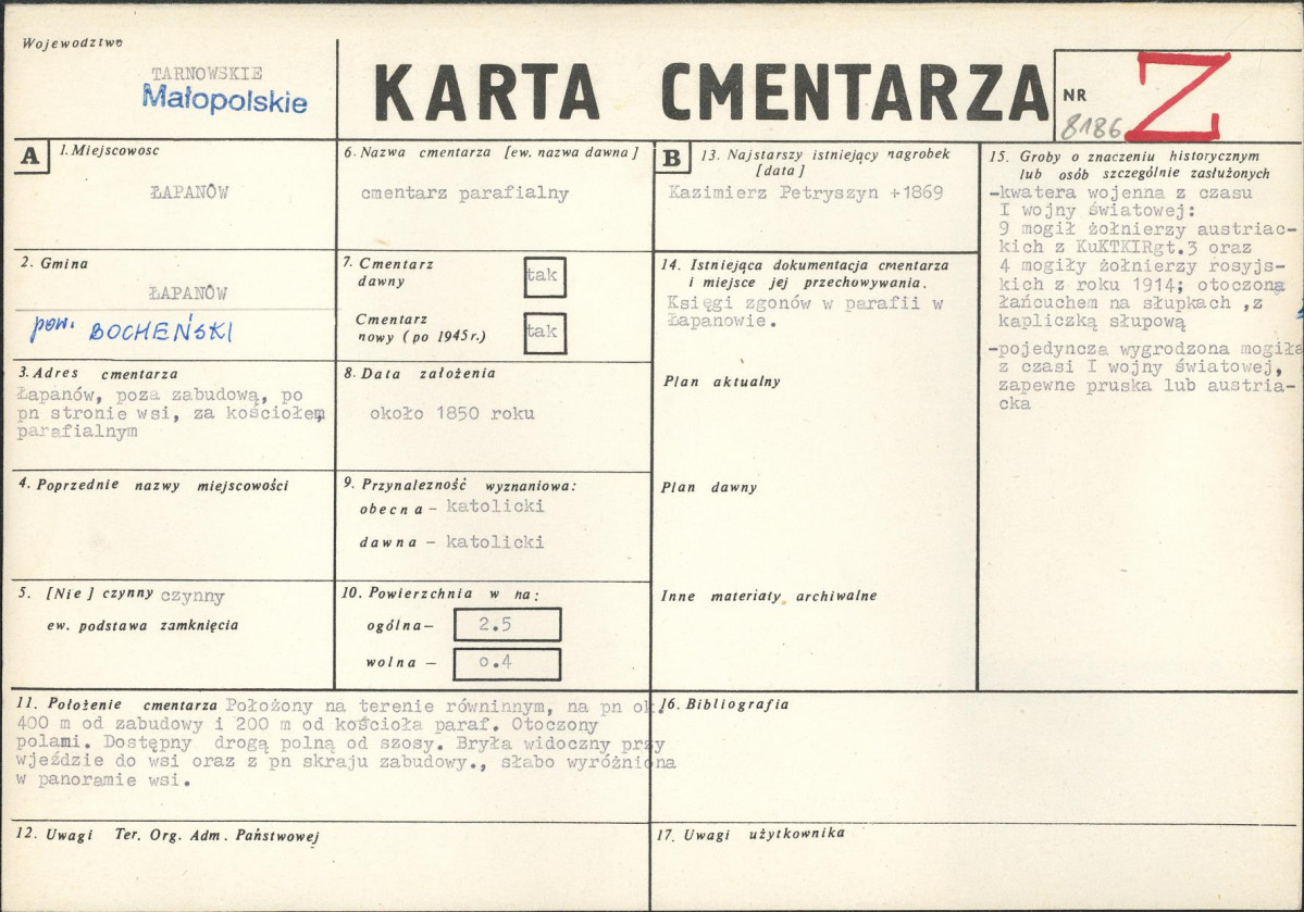 Karta cmentarza, skan nr 1