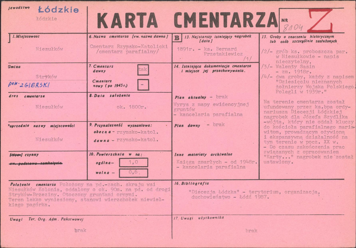 Karta cmentarza, skan nr 1