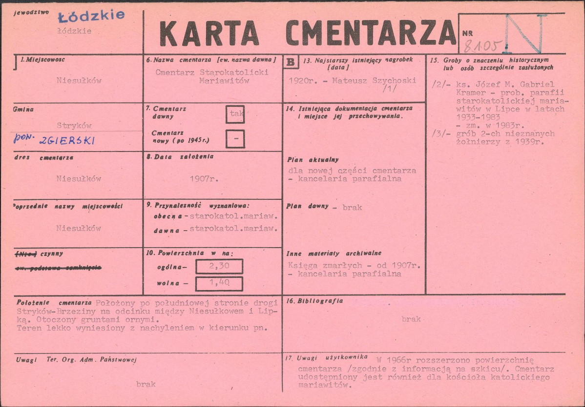 Karta cmentarza, skan nr 1
