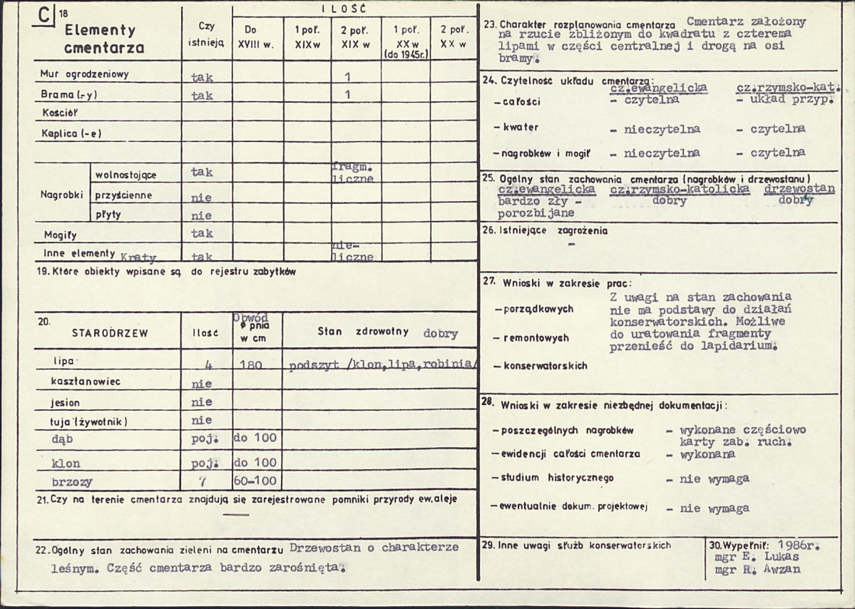 Karta cmentarza, skan nr 2