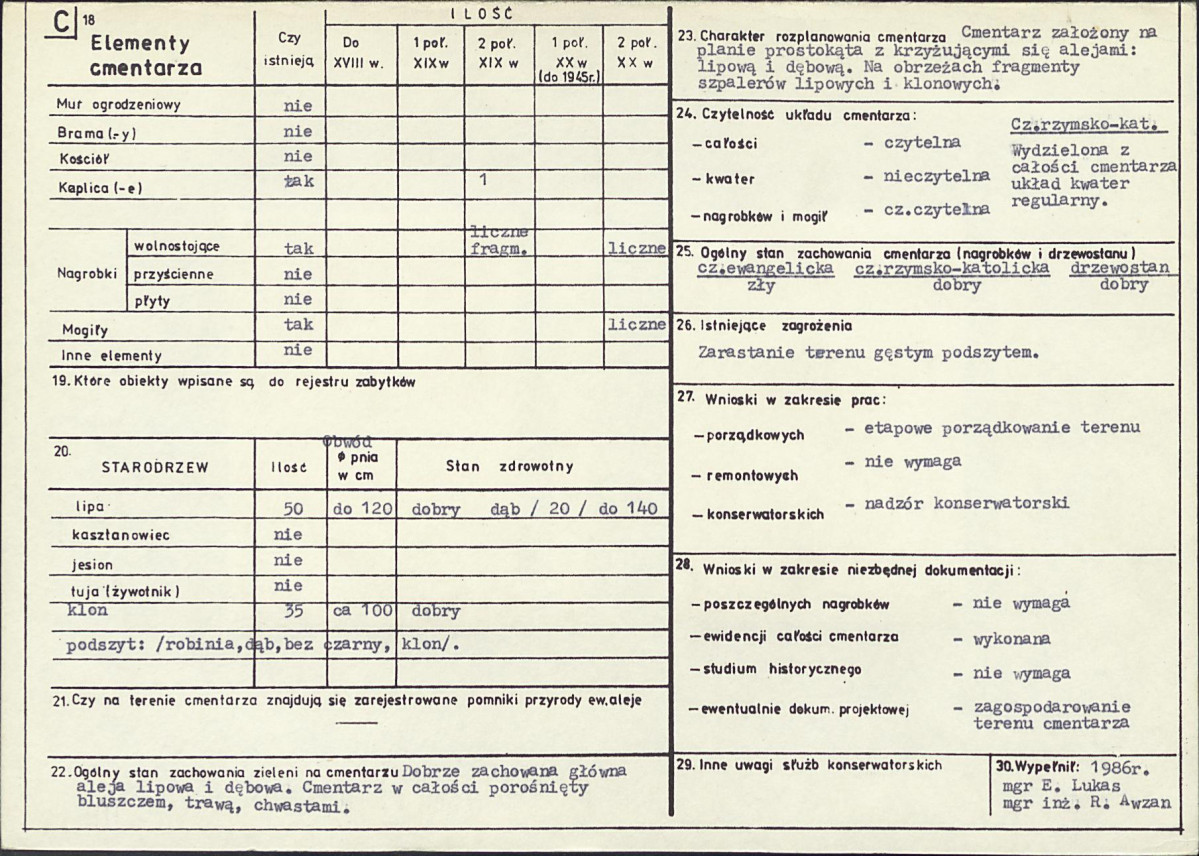 Karta cmentarza, skan nr 2