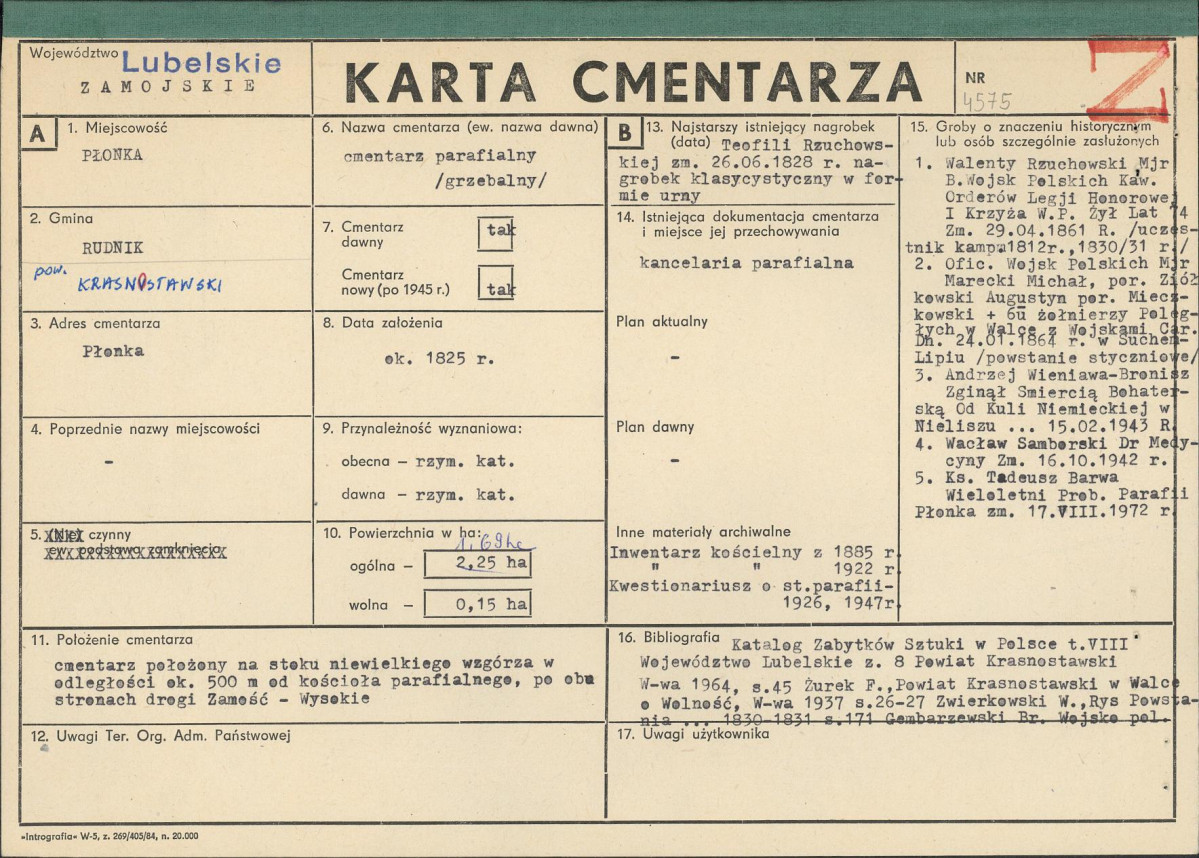 Karta cmentarza, skan nr 1