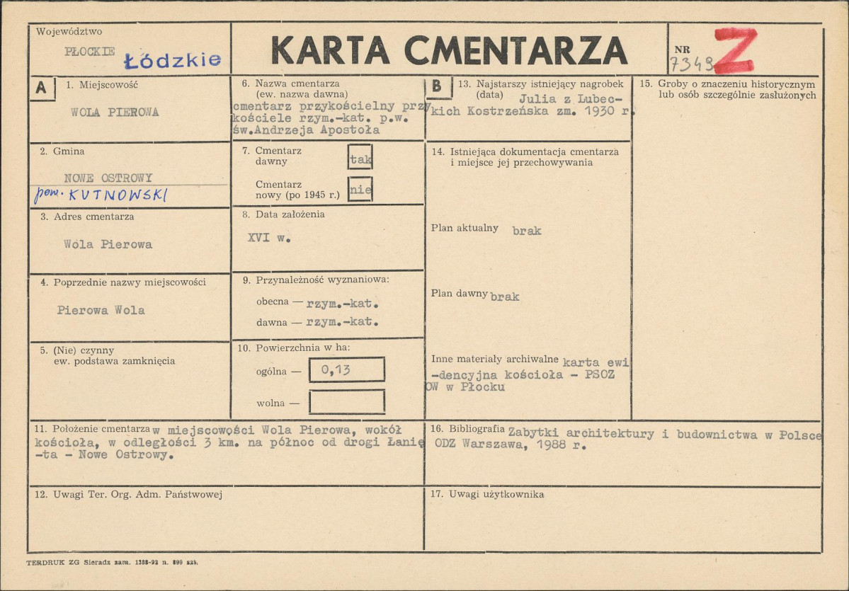 Karta cmentarza, skan nr 1