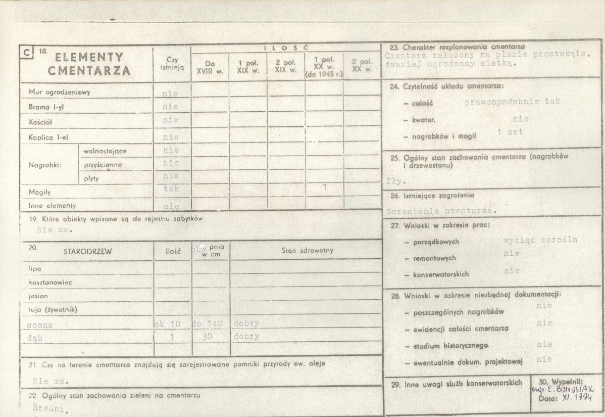 KC - Karta cmentarza, skan nr 2
