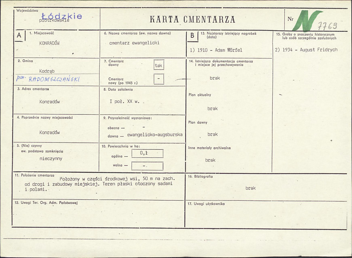 Karta cmentarza, skan nr 1