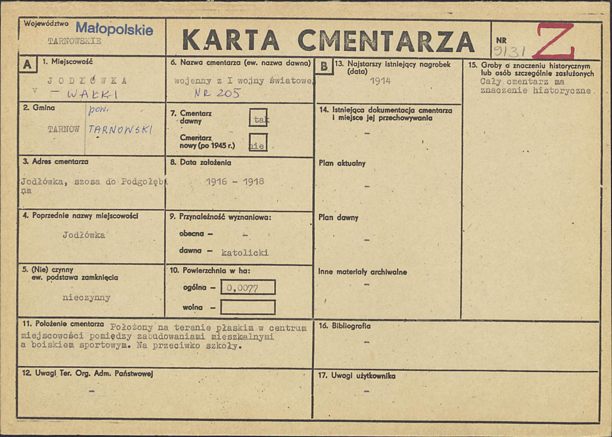 Karta cmentarza, skan nr 1
