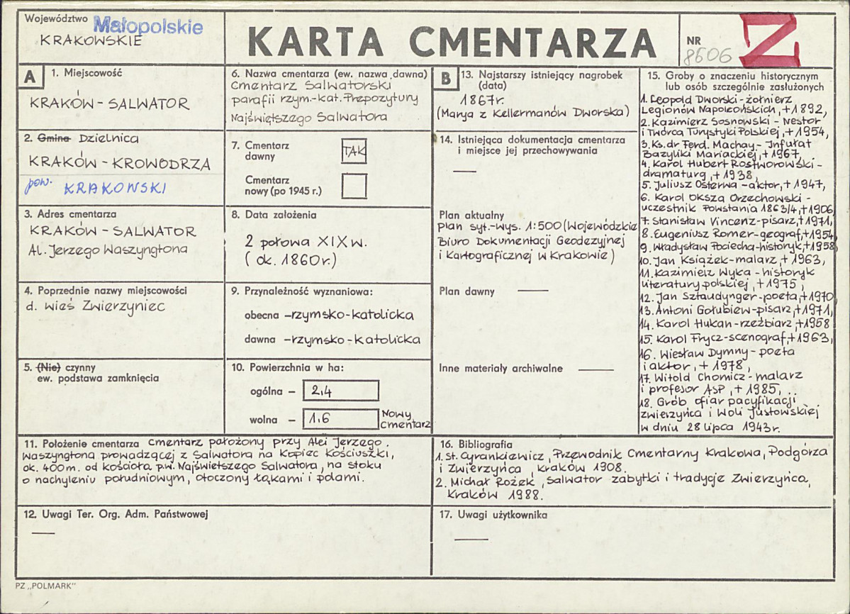 Karta cmentarza, skan nr 1