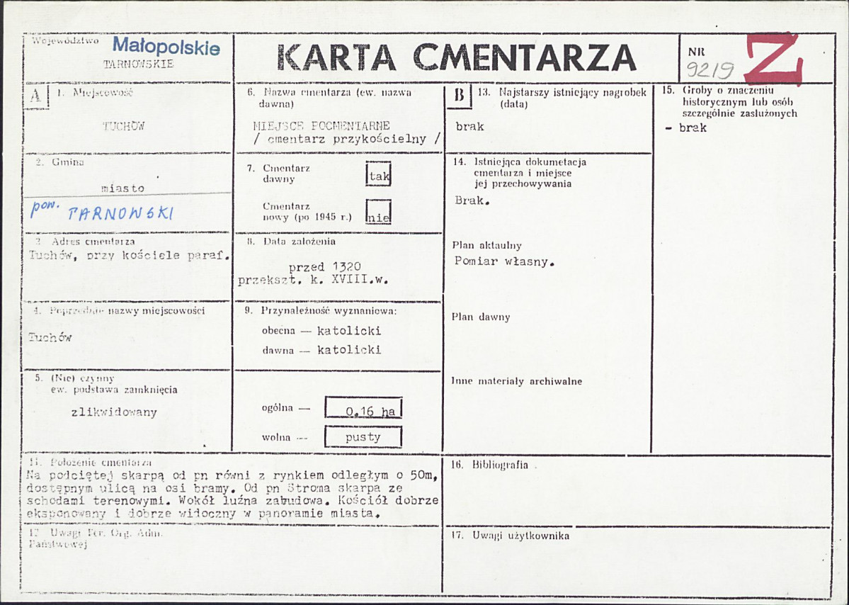 Karta cmentarza, skan nr 1