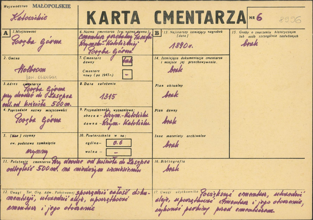 Karta cmentarza, skan nr 1