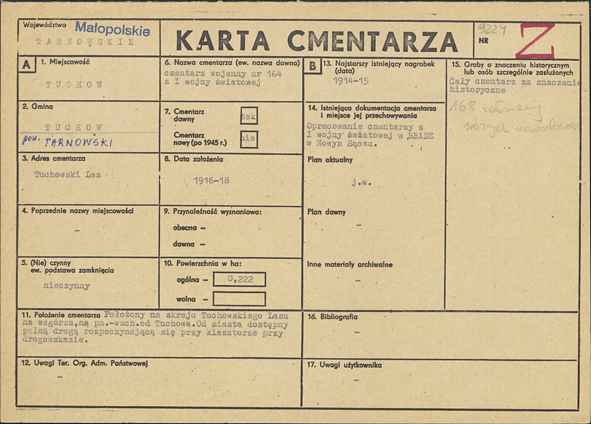 Karta cmentarza, skan nr 1