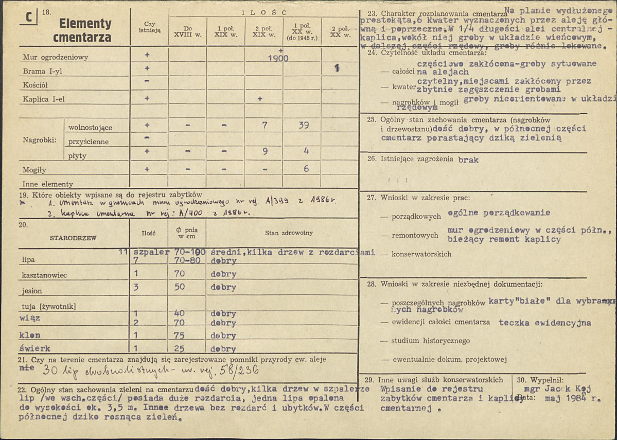 Karta cmentarza, skan nr 2