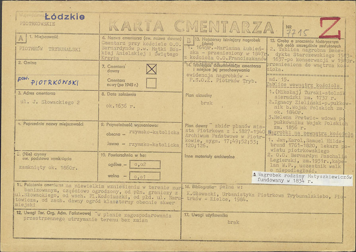 Karta cmentarza, skan nr 1