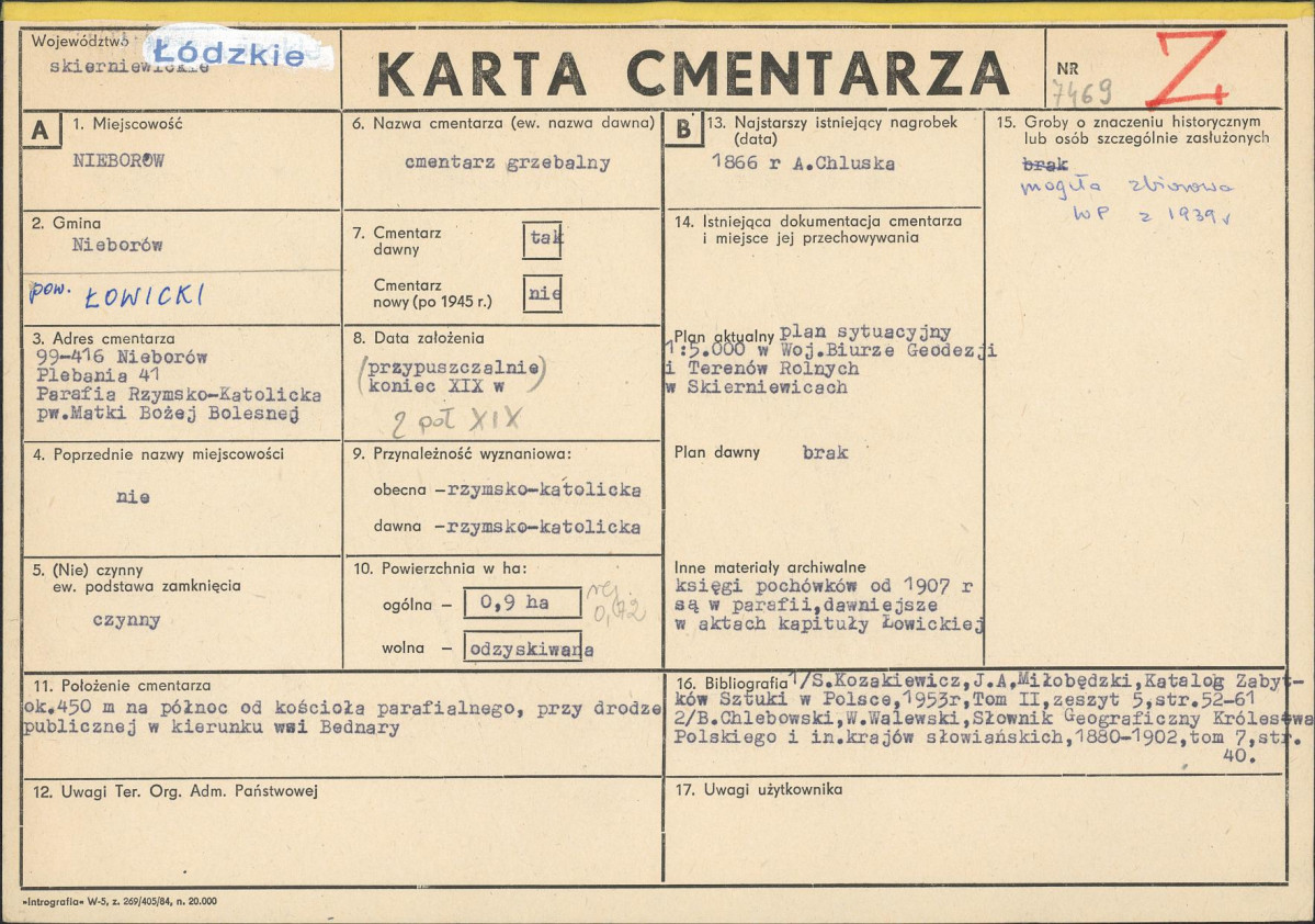 Karta cmentarza, skan nr 1