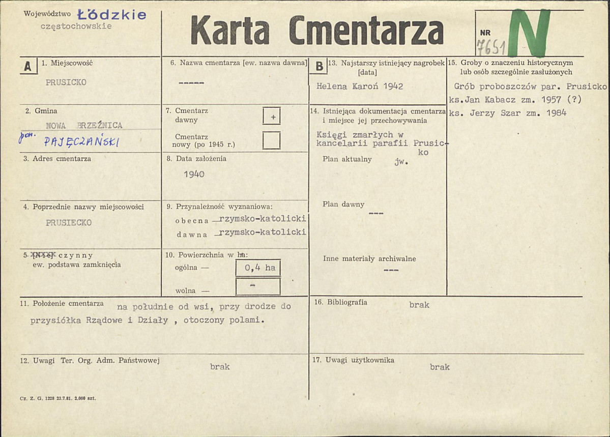 Karta cmentarza, skan nr 1