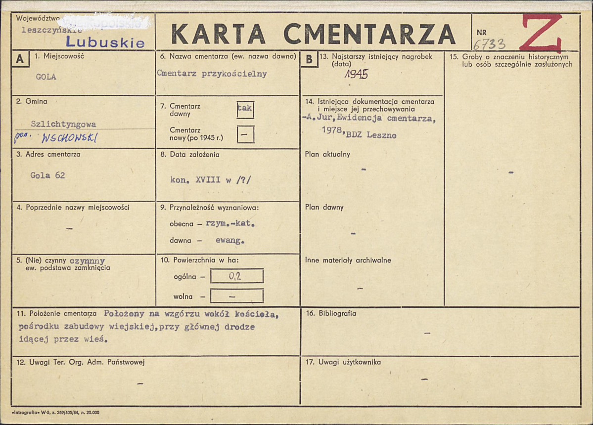 Karta cmentarza, skan nr 1