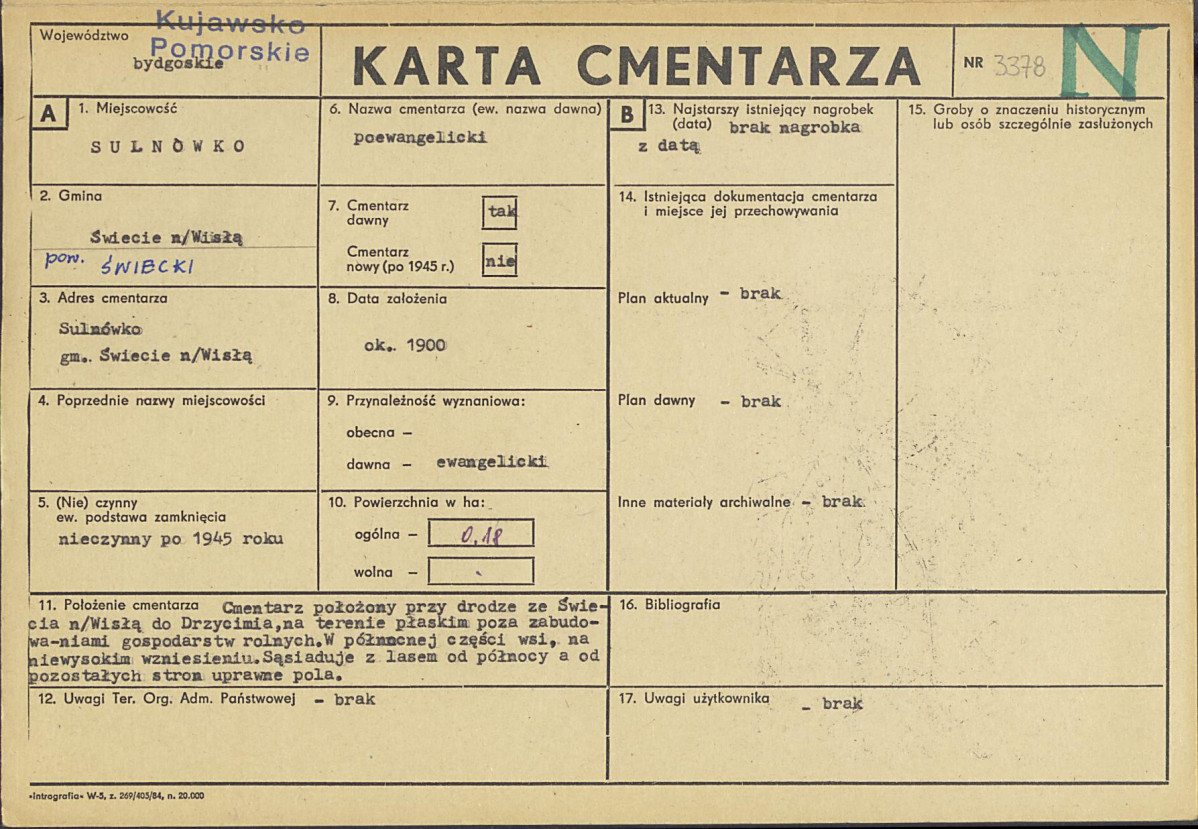KC - Karta cmentarza, skan nr 1