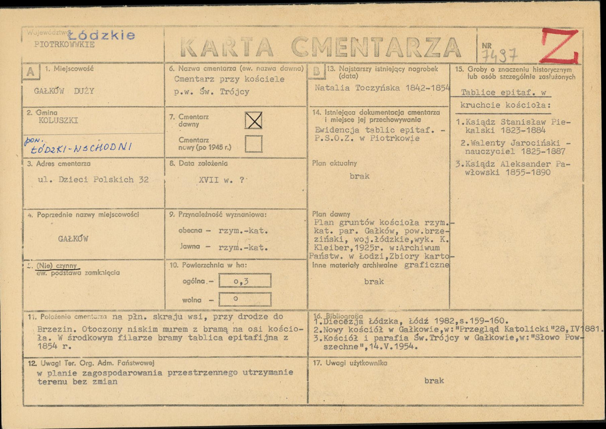 Karta cmentarza, skan nr 1