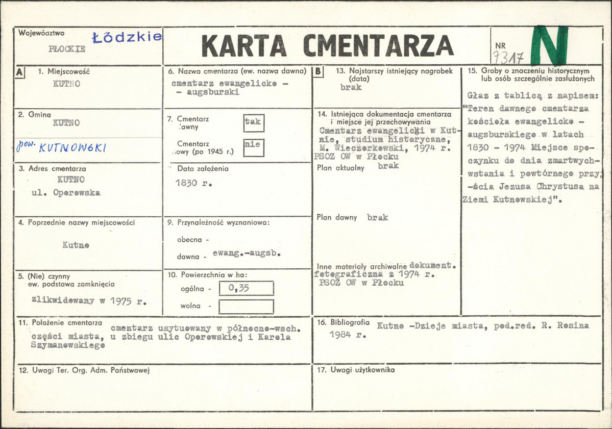 Karta cmentarza, skan nr 1