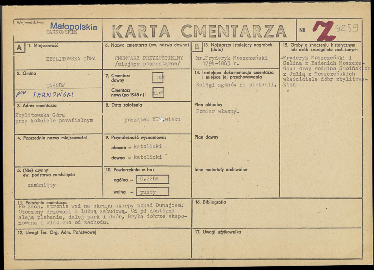 Karta cmentarza, skan nr 1