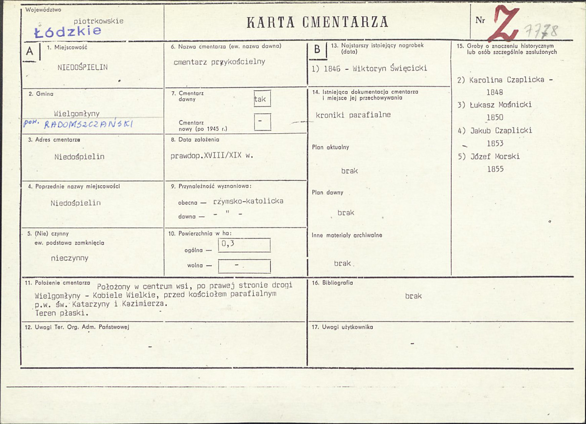 Karta cmentarza, skan nr 1