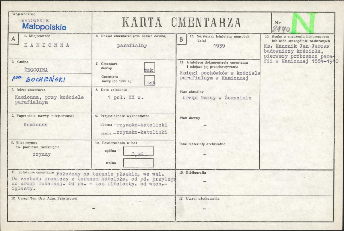 Karta cmentarza, skan nr 1