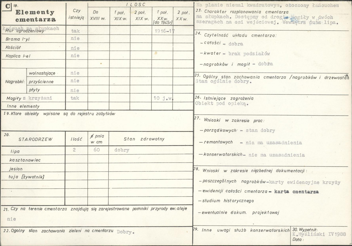 Karta cmentarza, skan nr 2