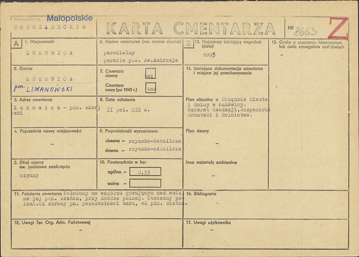 Karta cmentarza, skan nr 1