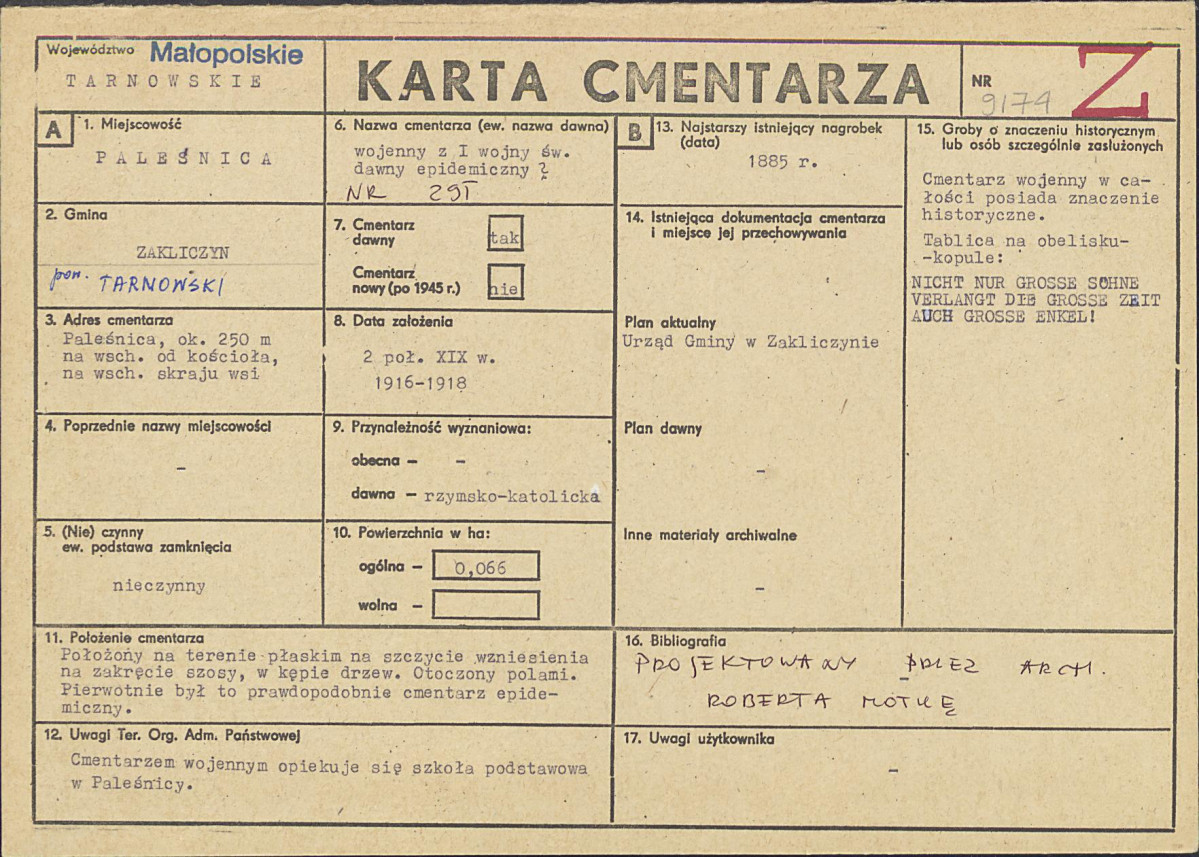Karta cmentarza, skan nr 1