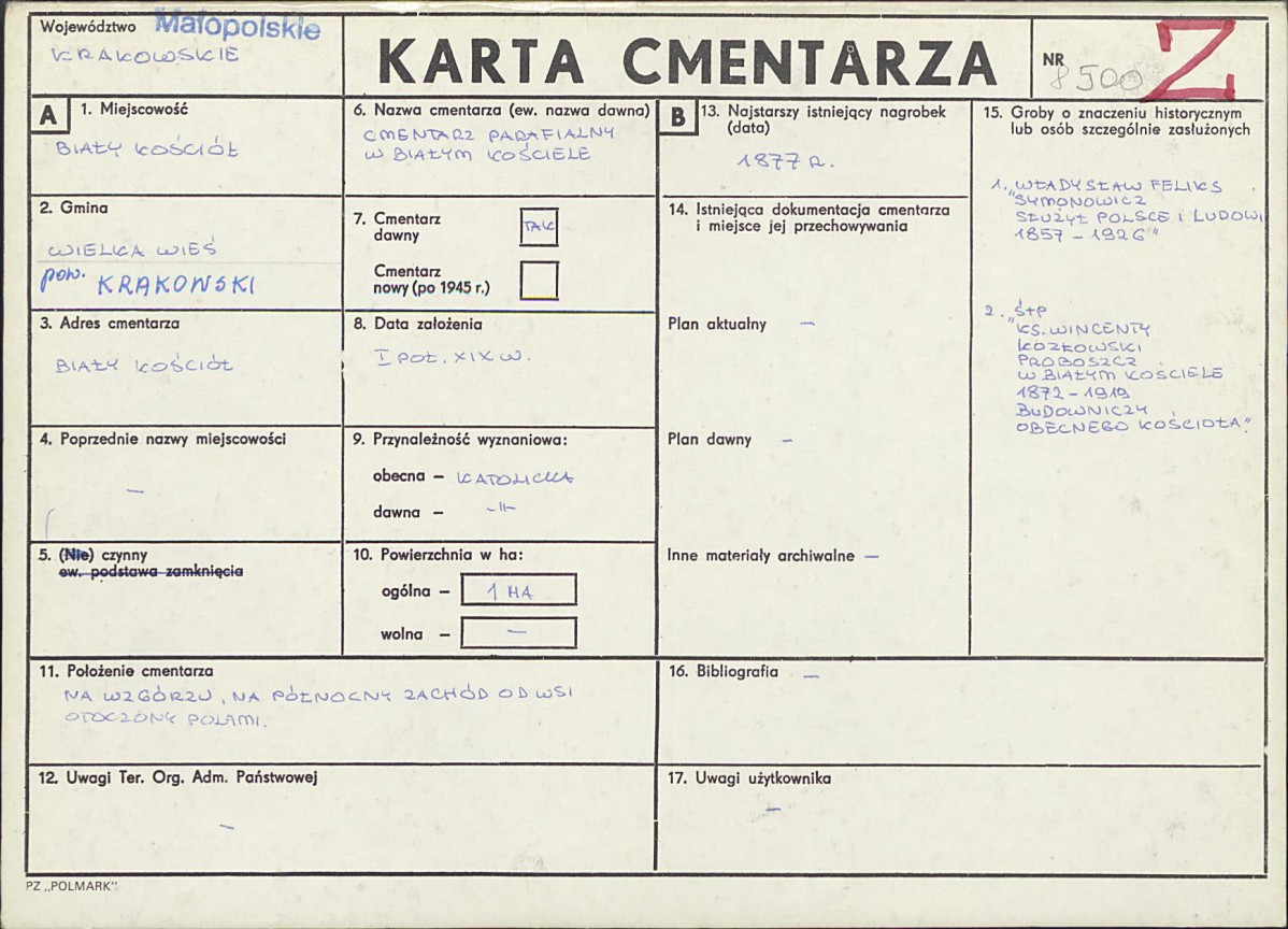 Karta cmentarza, skan nr 1