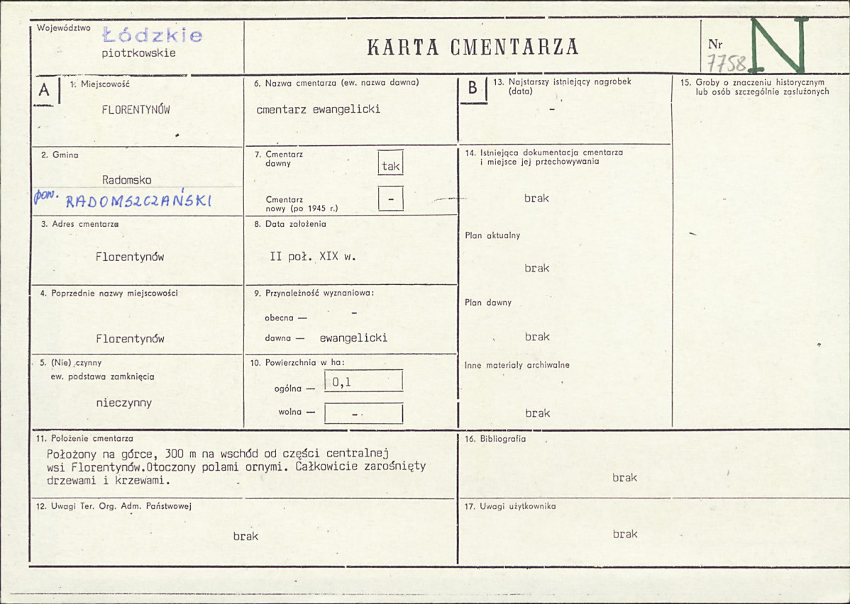 Karta cmentarza, skan nr 1