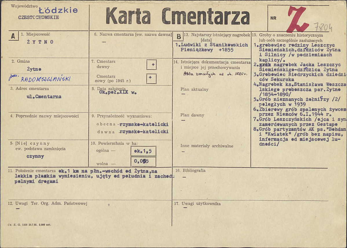 Karta cmentarza, skan nr 1