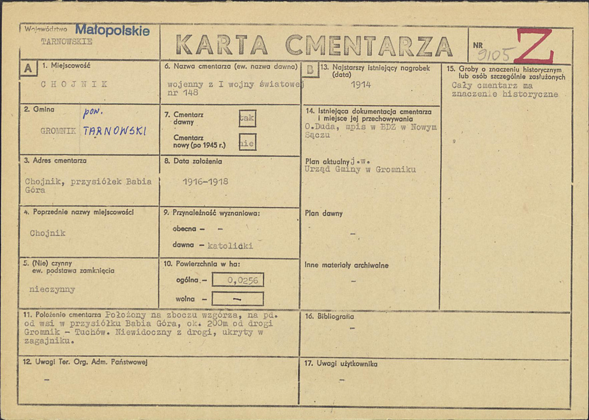 Karta cmentarza, skan nr 1